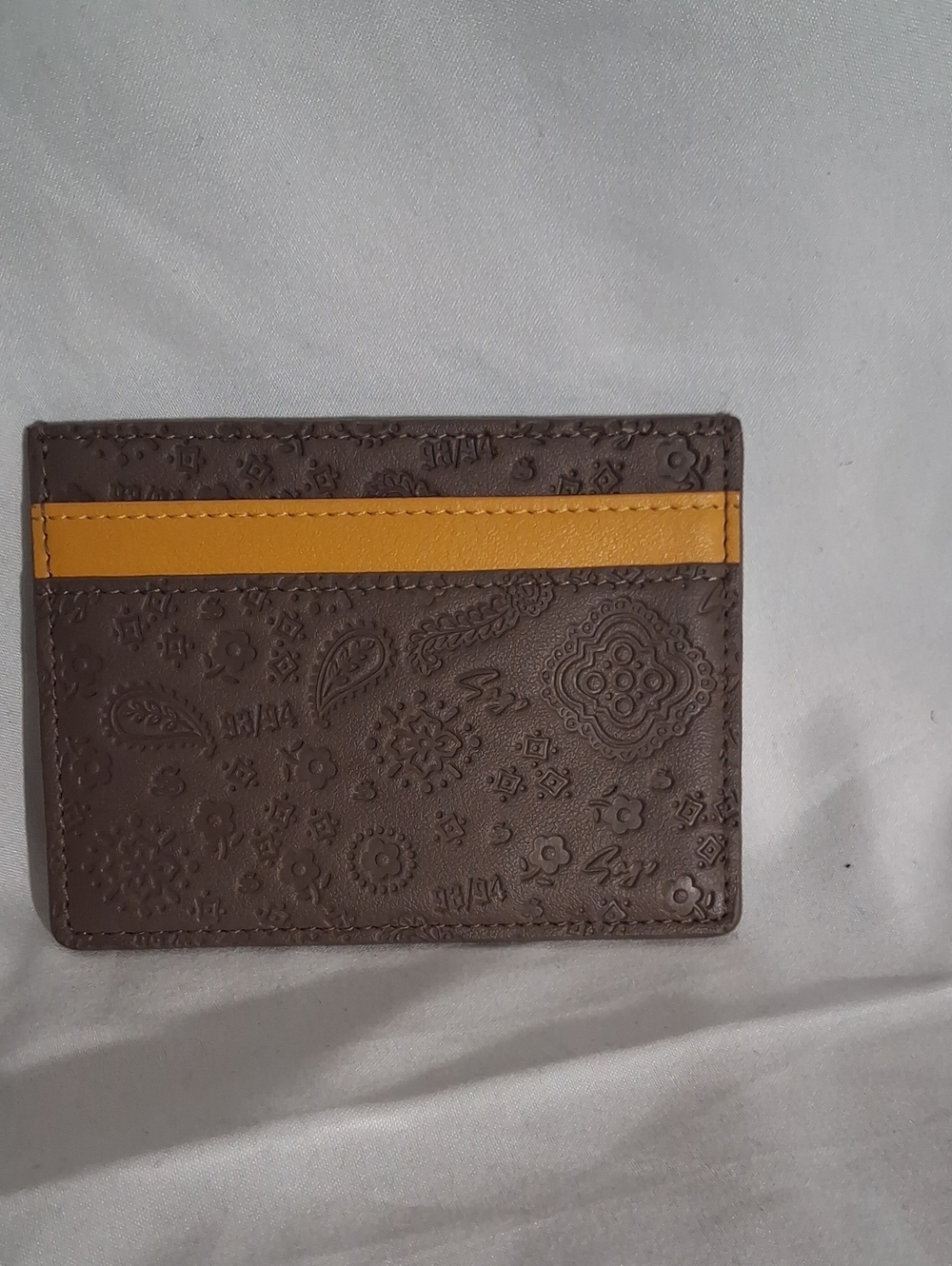 Brown and Mustard Men's Card Holder Wallet